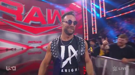 LA Knight gives a smirk to Miz WWE Raw