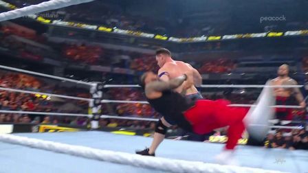 Cena tackles Jimmy Uso