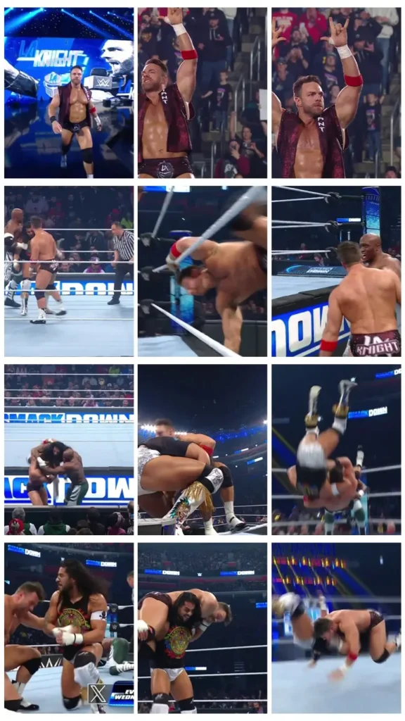 Triple Threat Match – Bobby Lashley vs. Santos Escobar vs. LA Knight 2024-04-12